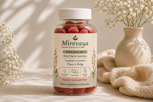 Mirevaya Prenatal Multivitamin Gummies – Raspberry Lemon Flavor